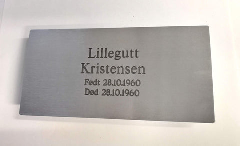 Skilt for gravstein