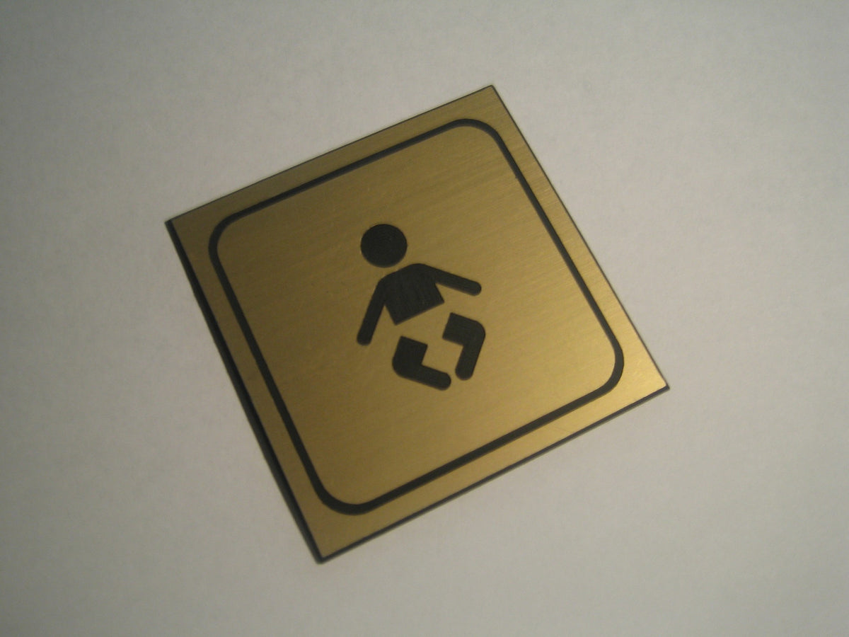 Toalettskilt i plastlaminat