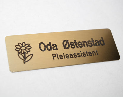 Navneskilt i børstet messing, type B, bilde 2