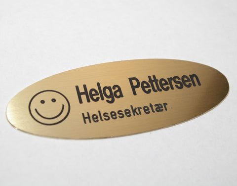 Navneskilt i børstet messing, type C