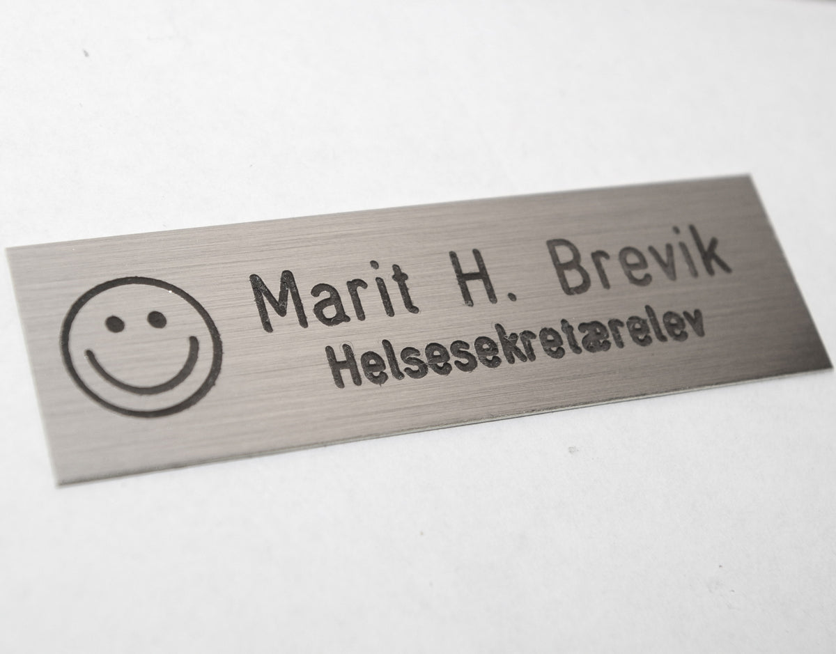 Navneskilt i børstet stål, type A, bilde 3