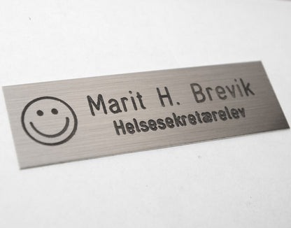 Navneskilt i børstet stål, type A, bilde 3