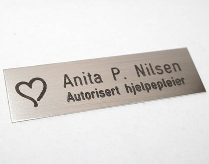 Navneskilt i børstet stål, type A, bilde 4