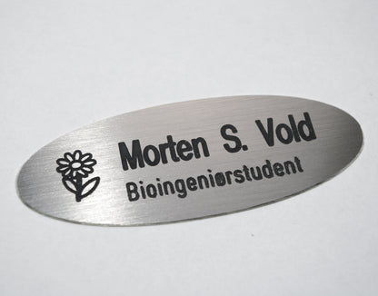 Navneskilt i børstet stål, type C, bilde 2