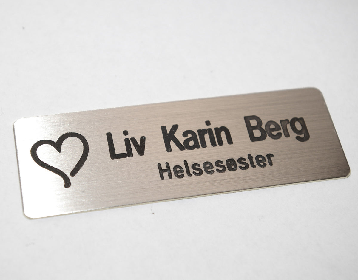 Navneskilt i børstet stål, type B, bilde 3
