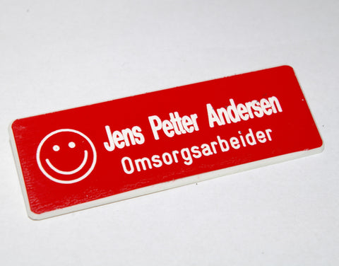 Navneskilt i plast, type B