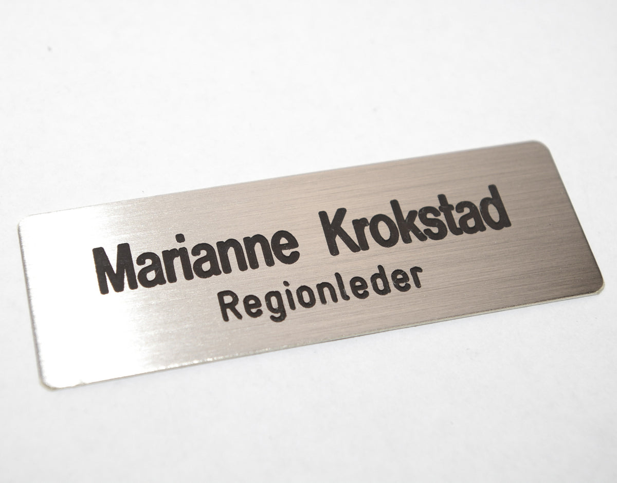Navneskilt i børstet stål, type B, bilde 5