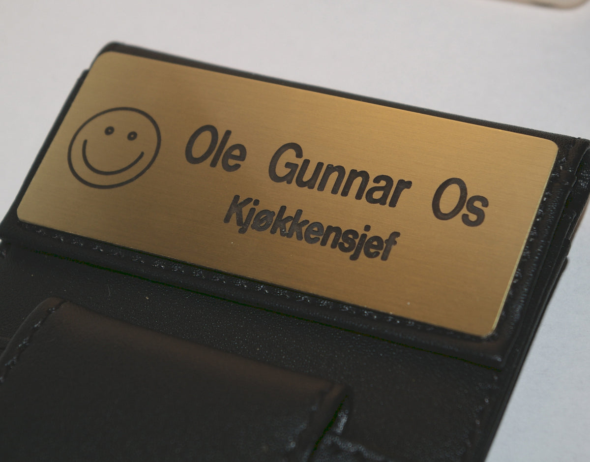 Navneskilt i messing til skinnmappe, bilde 5