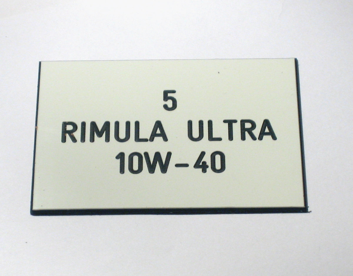 Merkeskilt i plastlaminat