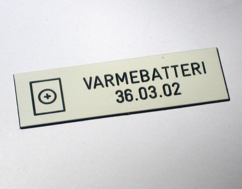 Merkeskilt i plastlaminat  -  -  -  -  -  ta kontakt for priser!